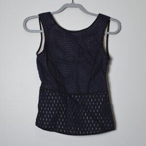 Tibi Navy Blue Wool Shell Size 0